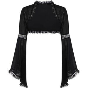 Women's Black 7 Evening Dresses Short Cardigan Top Trad Goth Shawls And Wraps